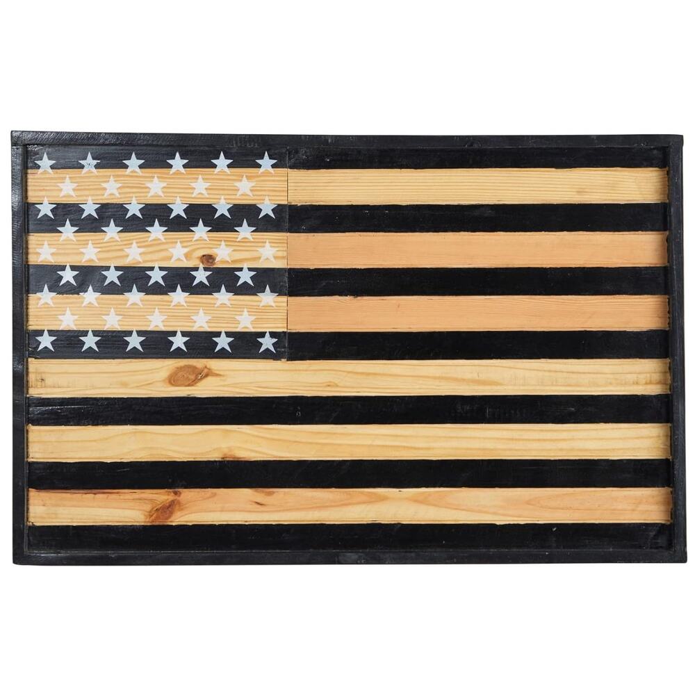 American Wood Flag Wall Decor 36" x 24" Nearly Natural Rustic Hand Painted